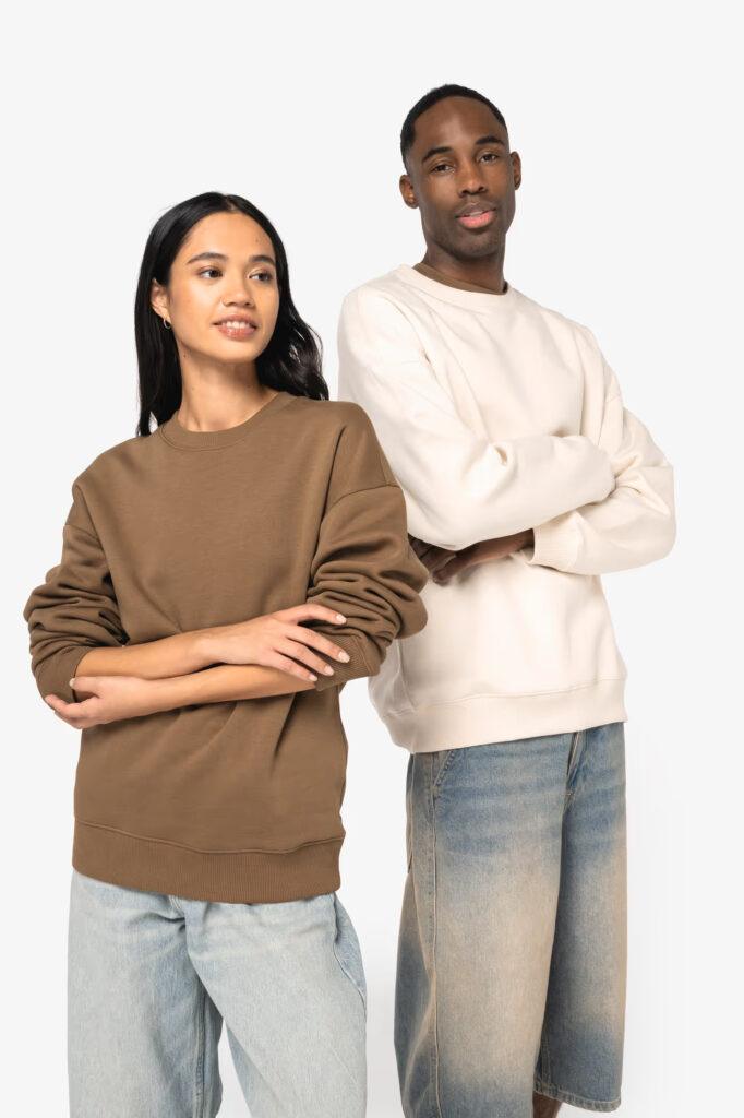 Ecological oversized uni**** crew neck sweater