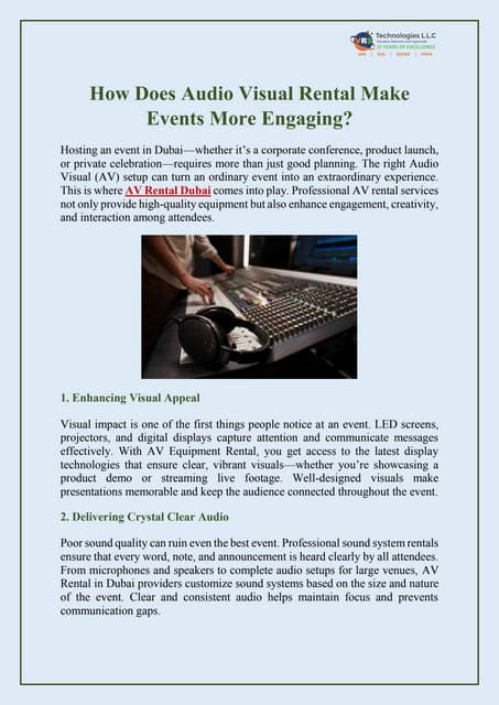 How Does Audio Visual Rental Make Events More Engaging? | PDF