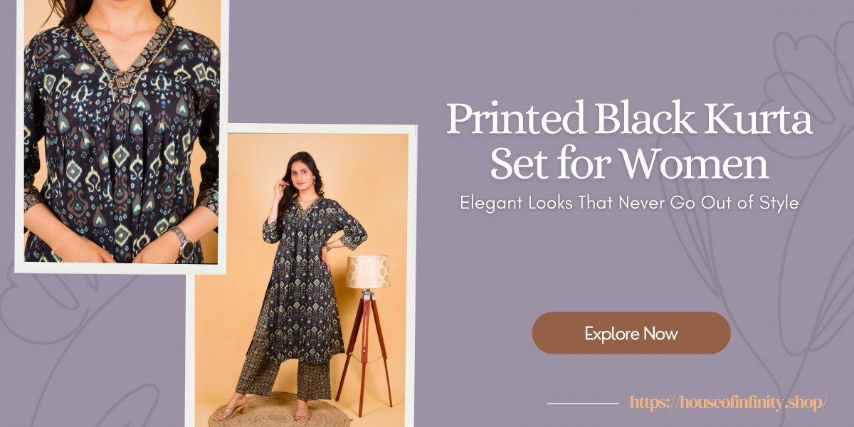 Printed Black Kurta Set for Women: Elegant Looks That Never Go Out of Style